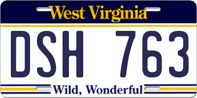 WV license plate DSH763