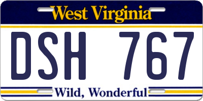 WV license plate DSH767