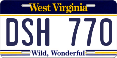 WV license plate DSH770