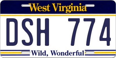 WV license plate DSH774
