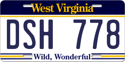 WV license plate DSH778