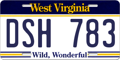 WV license plate DSH783