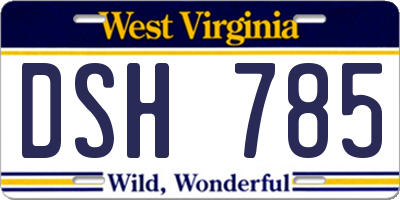 WV license plate DSH785