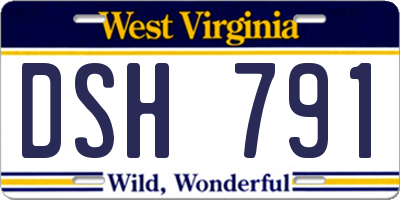 WV license plate DSH791