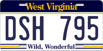 WV license plate DSH795