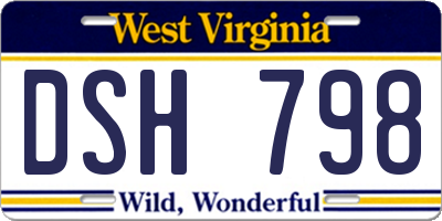 WV license plate DSH798