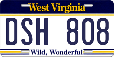 WV license plate DSH808