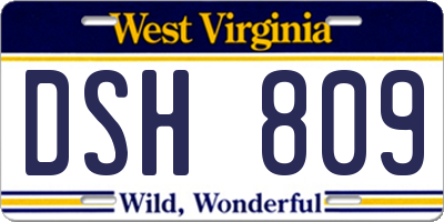 WV license plate DSH809