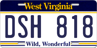 WV license plate DSH818