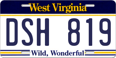 WV license plate DSH819