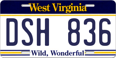 WV license plate DSH836