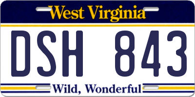 WV license plate DSH843