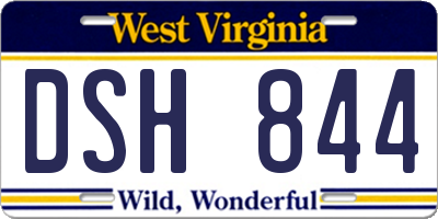 WV license plate DSH844