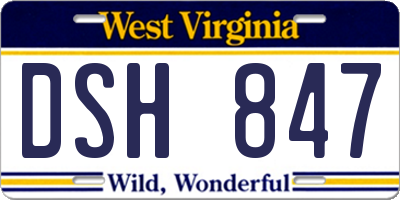 WV license plate DSH847