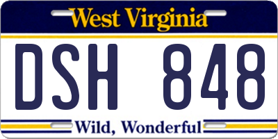 WV license plate DSH848