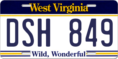 WV license plate DSH849
