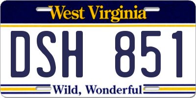 WV license plate DSH851