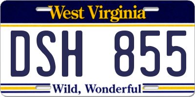 WV license plate DSH855