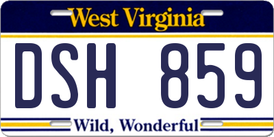 WV license plate DSH859