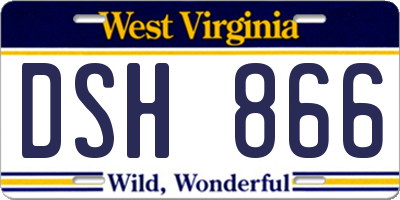 WV license plate DSH866