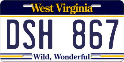 WV license plate DSH867