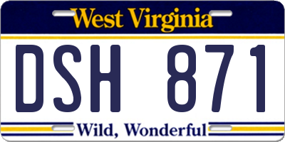 WV license plate DSH871