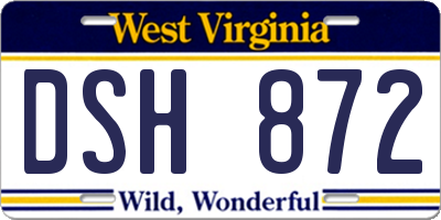 WV license plate DSH872