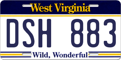 WV license plate DSH883