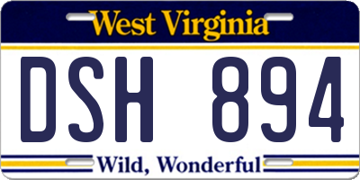 WV license plate DSH894