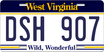 WV license plate DSH907