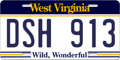 WV license plate DSH913