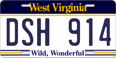 WV license plate DSH914