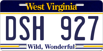 WV license plate DSH927