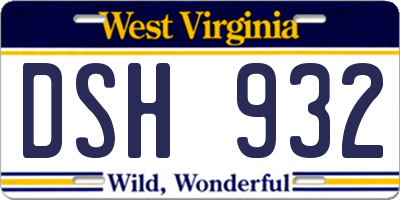 WV license plate DSH932