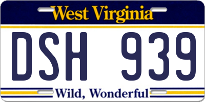 WV license plate DSH939