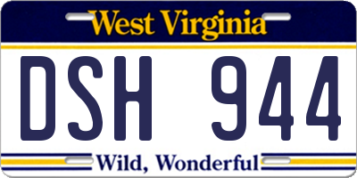 WV license plate DSH944