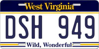 WV license plate DSH949