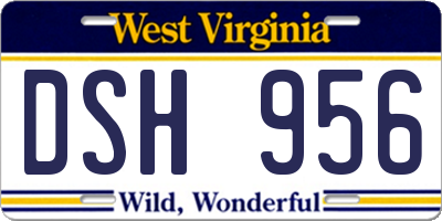WV license plate DSH956