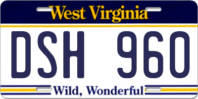 WV license plate DSH960