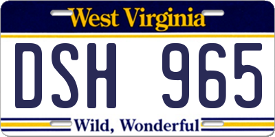 WV license plate DSH965