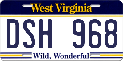 WV license plate DSH968