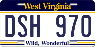 WV license plate DSH970