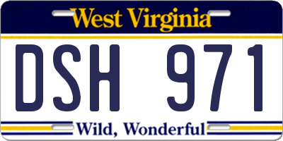 WV license plate DSH971