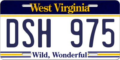 WV license plate DSH975