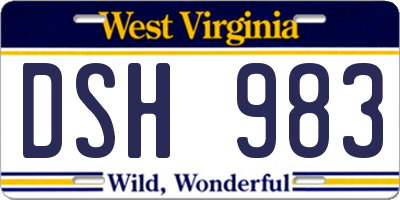 WV license plate DSH983