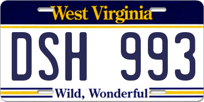 WV license plate DSH993