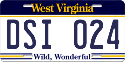 WV license plate DSI024
