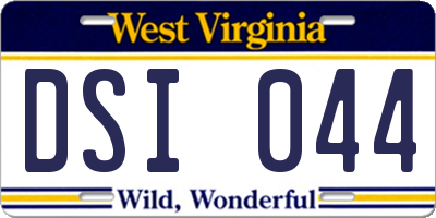 WV license plate DSI044