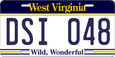 WV license plate DSI048