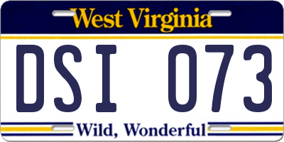 WV license plate DSI073